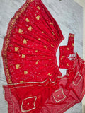 Beautiful Peacock Design Faux Georgette Lehenga Embellished With Beautiful Embroidery Work With Jari Work And Heavy  Sequins Work