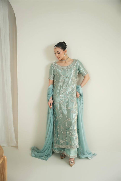 NEW READY TO WEAR SPACIAL FANCY DESIGN HEAVY EMBROIDERY AND SEQUENCE WORK TOP - PLAZZO WITH DUPATTA