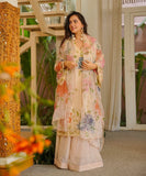 Tibby Organza Silk with Soft Micro Inner Lining & Brush Print With Intricate Sequence work Salwar Kameez
