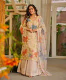 Tibby Organza Silk with Soft Micro Inner Lining & Brush Print With Intricate Sequence work Salwar Kameez