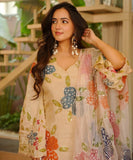 Tibby Organza Silk with Soft Micro Inner Lining & Brush Print With Intricate Sequence work Salwar Kameez