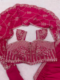 New Trending Lehenga Style Saree indo-Western With Blouse set With Embroidery Work