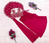 New Trending Lehenga Style Saree indo-Western With Blouse set With Embroidery Work