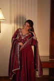 BEAUTIFUL VICHITRA WITH BEADS SEQUENCE EMBROIDERY WORK SALWAR KAMEEZ