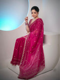 Designer Fandy Satin Silk Saree With Embroidery Work