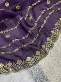 Designer Fandy Satin Silk Saree With Embroidery Work