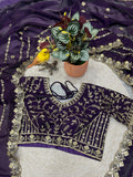 Designer Fandy Satin Silk Saree With Embroidery Work