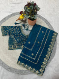 Designer Fandy Satin Silk Saree With Embroidery Work