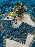 Designer Fandy Satin Silk Saree With Embroidery Work