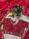 Designer Fandy Satin Silk Saree With Embroidery Work