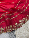 Designer Fandy Satin Silk Saree With Embroidery Work