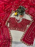 Designer Fandy Satin Silk Saree With Embroidery Work