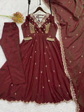 BEAUTIFUL VICHITRA WITH BEADS SEQUENCE EMBROIDERY WORK SALWAR KAMEEZ