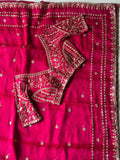 Designer Fandy Satin Silk Saree With Embroidery Work