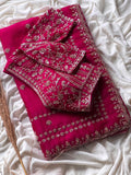 Designer Fandy Satin Silk Saree With Embroidery Work