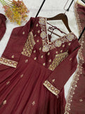 BEAUTIFUL VICHITRA WITH BEADS SEQUENCE EMBROIDERY WORK SALWAR KAMEEZ