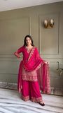 Designer Faux Georgette Salwar Kameez With Embroidery And Sequins Work