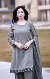 Heavy faux Georgette With Embroidery work New Designer Party Wear Look top with farshi plazzo
