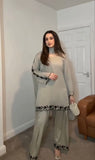 Heavy faux Georgette With Embroidery work New Designer Party Wear Look top with farshi plazzo