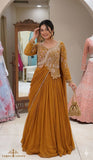 Full Stitched Rangoli fabric with Embroidery Sequence work Lehenga Choli