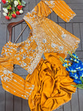 Full Stitched Rangoli fabric with Embroidery Sequence work Lehenga Choli