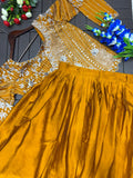Full Stitched Rangoli fabric with Embroidery Sequence work Lehenga Choli