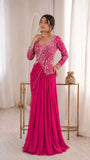 Full Stitched Rangoli fabric with Embroidery Sequence work Lehenga Choli