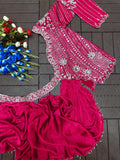 Full Stitched Rangoli fabric with Embroidery Sequence work Lehenga Choli