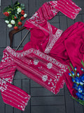 Full Stitched Rangoli fabric with Embroidery Sequence work Lehenga Choli
