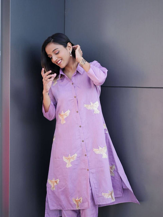 Latest Roman Silk Kurti Plazoo With  Rich Embroidery Work