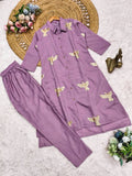 Latest Roman Silk Kurti Plazoo With  Rich Embroidery Work