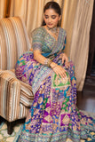 Beautiful Real Mirror Work Chinon Silk Printed Saree