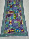 Beautiful Real Mirror Work Chinon Silk Printed Saree