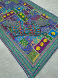 Beautiful Real Mirror Work Chinon Silk Printed Saree