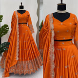 Beautifl Satin Silk Lehenga Choli With Heavy thread with Sequnce Work