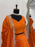 Beautifl Satin Silk Lehenga Choli With Heavy thread with Sequnce Work