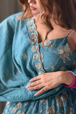 Heavy Crushi Silk With Bids Hand Work and Embroidery Work New Designer Anarkali Suit