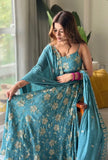 Heavy Crushi Silk With Bids Hand Work and Embroidery Work New Designer Anarkali Suit