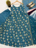 Heavy Crushi Silk With Bids Hand Work and Embroidery Work New Designer Anarkali Suit