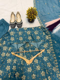 Heavy Crushi Silk With Bids Hand Work and Embroidery Work New Designer Anarkali Suit