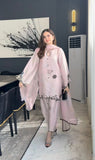 Heavy Natural Crep Silk and Multi Cotton Dagha Embroidery Work Salwar Kameez