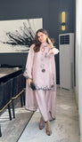 Heavy Natural Crep Silk and Multi Cotton Dagha Embroidery Work Salwar Kameez
