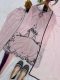 Heavy Natural Crep Silk and Multi Cotton Dagha Embroidery Work Salwar Kameez