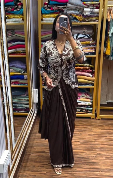 Heavy Chinnon Silk Premium Quality Festive Ready  Trendy Look Saree