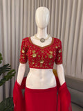 Faux Georgette LEHENGA SAREE with thread Sequence Work