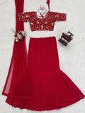 Faux Georgette LEHENGA SAREE with thread Sequence Work
