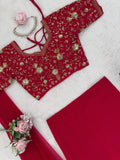 Faux Georgette LEHENGA SAREE with thread Sequence Work