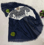 NEW SUPERHIT TRENDING READY TO WEAR SAREE WITH FULLY EMBROIDERED STYLIST BLOUSE