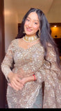 Designer Butterfly Net Saree With Embroidery And Sequins Work