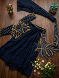 Star Georgette Silk with Multi Thread Embroidery New Trending Dhoti Style Saree